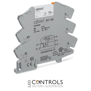 857-304 Wago Relay module;Nominal input voltage: 24 VDC;1 changeover contact;gray