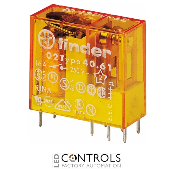 40.61.8.024.4000 Finder Miniature PCB relay 1pole 16A 24V