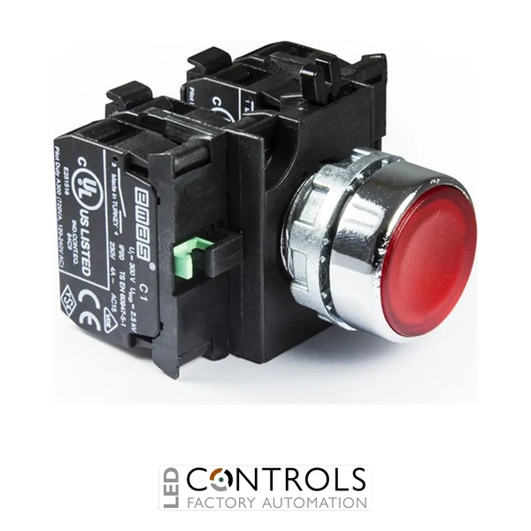 EMAS CM305DK EMAS CM FLUSH 2NO+2NC RED WITH NUT