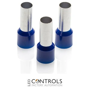 CEF50020F-C Partex single insulated cord end ferrule, 50mm², 20mm barrel, Blue, pack of 100