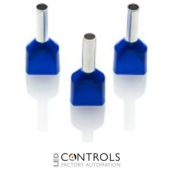 TCEF2510F Partex FERRULE 2.5mm BLUE TWIN (100)
