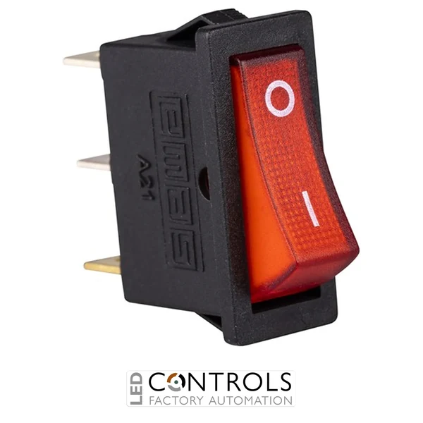 EMAS A21B1K11 EMAS ROCKER SWITCH ILLUMINATED RED