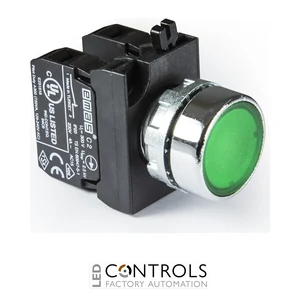 EMAS CM202DY EMAS CM PUSH BUTTON WITH ADAPTER 2NC GREEN WITH NUT