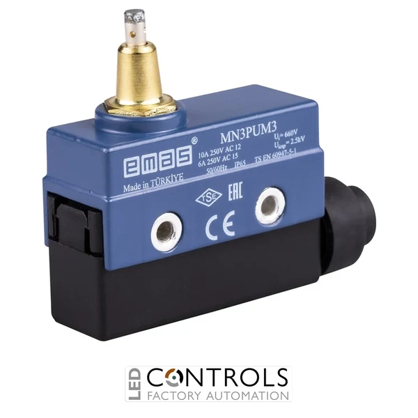 EMAS MN3PUM3 EMAS MN3 MINI SWITCH W SLIM&LONG METAL PLUNGER 1CO