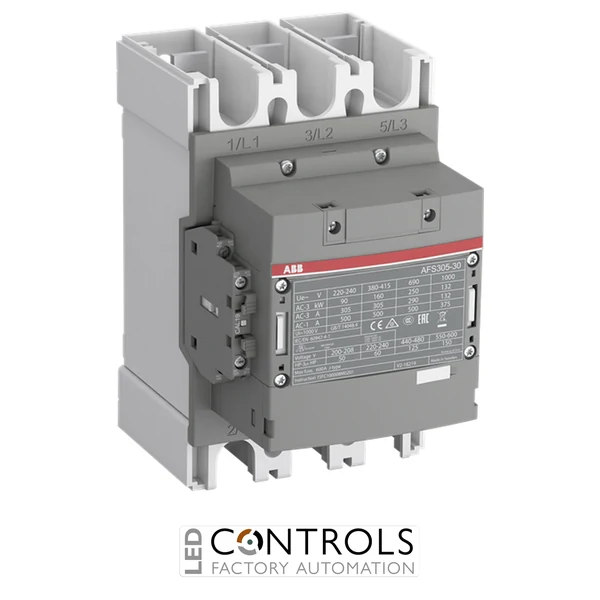1SFL587082R1312 ABB AFS305-30-12-13 305A Safety Contactor, 3 Pole 3NO, 1NO 2NC Auxiliary Contacts, 100-250V AC/DC Coil