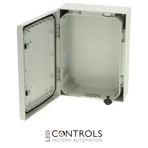 8120006N Fibox ARCA 403015 No MP Cabinet, Polycarbonate Grey cover, 2-point locking, hinges on the long side
