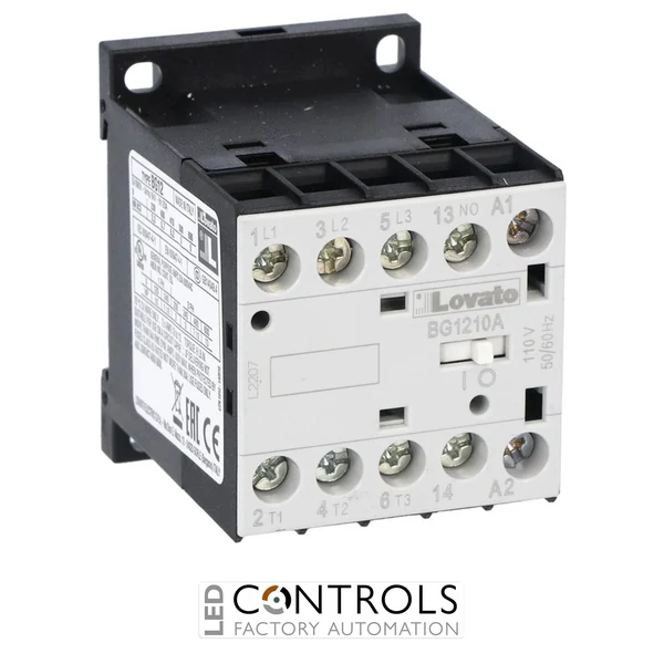 11BG1210A230 Lovato contactor 3 pole AC3:12A 5.7kw 230vac coil 1no aux