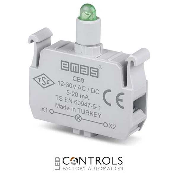 EMAS CB9 EMAS C SIGNAL BLOCK GREEN LED 12-30 V AC/DC