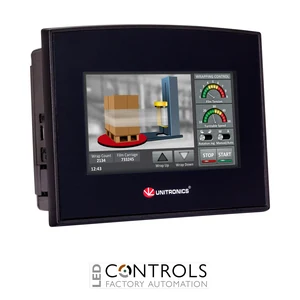 SM43-J-R20 Unitronics Samba 4.3" colour touchscreen HMI and PLC with onboard I/O configurations