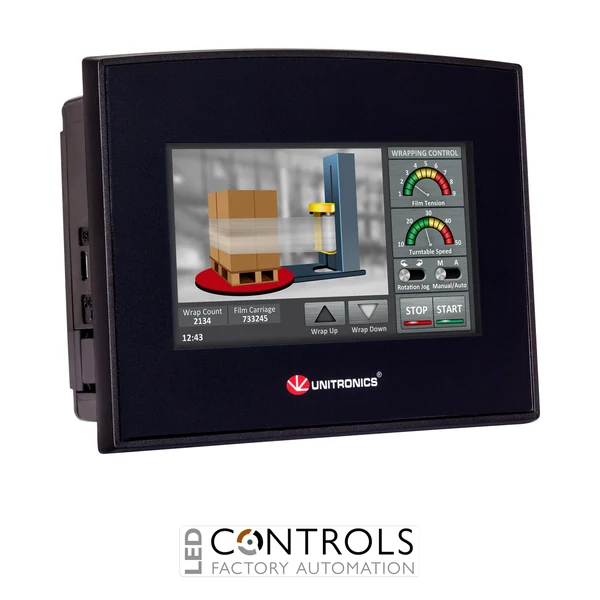 SM43-J-R20 Unitronics Samba 4.3" colour touchscreen HMI and PLC with onboard I/O configurations