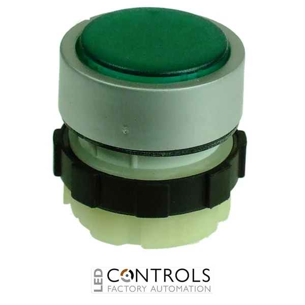 B3DLRGREEN IMO Illuminable Push Button, Maintained, Green, Aluminium