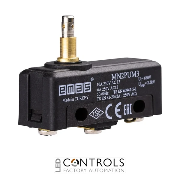 EMAS MN2PUM3 EMAS MN2 MINI SWITCH W SLIM&LONG METAL PLUNGER 1CO