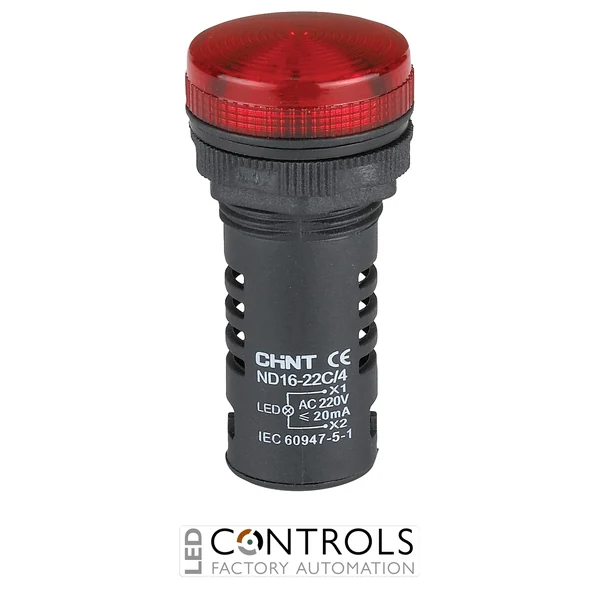 nd16-22d/2-r110 chint 110v ac/dc red led indicator
