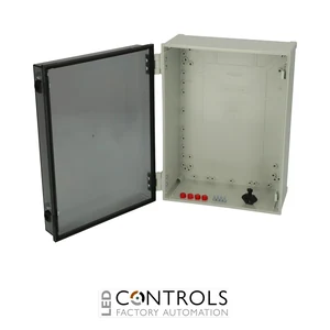8113052 Fibox CAB PC 403018 T3B Cabinet, Polycarbonate, Smoked transparent door Locks on the long side