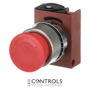 1SFA184070R9001 ABB P9MER3RN Red 28 mm Maintained Twist-Release Mushroom Pushbutton - image 2