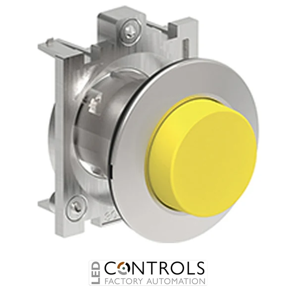 LOVATO LPFQ205 YELLOW FLUSH EXT.P-P MET.FLAT BUTTON