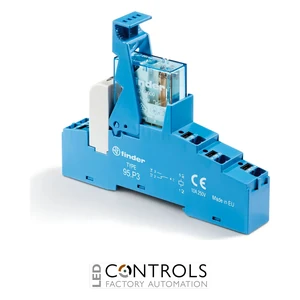 48.P3.8.024.0060SPA Finder 1 CO Contacts 24V AC Modular Interface Relay with Green LED + varistor Indication
