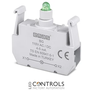 EMAS BG EMAS B CONTACT BLOCK WITH GREEN LED 110 V DC