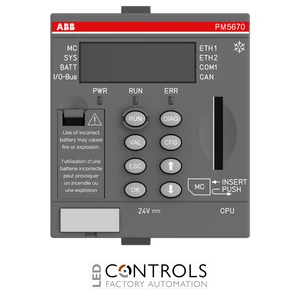 ABB PM5670-2ETH-XC:AC500, CPU, 160MB, 24VDC, ETH