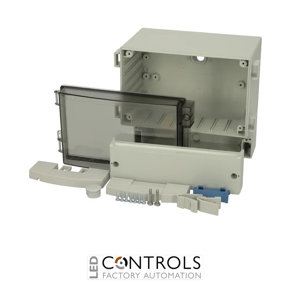 7525165 Fibox PC 17/16-3 Enclosure, Polycarbonate Smoked transparent hinged cover