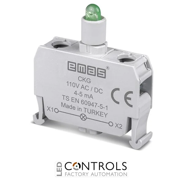 EMAS CKG EMAS C SIGNAL BL.GREEN LED 110 V DC FOR CNTRL BOXES