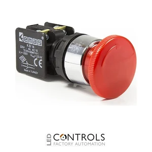 EMAS KB14E EMAS KB EMER. STOP PUSH BUTTON 1NO+1NC 22MM IP40