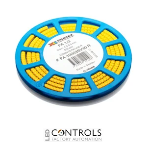 PA1-CBY Partex PA1 Slide-on, chevron cable marker, size C, 2.5–5.0mm cable, Black on Yellow, Disc
