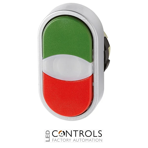 BC3DT-GRE/RED IMO Double Actuation Pushbutton Green/Red, Spring Return