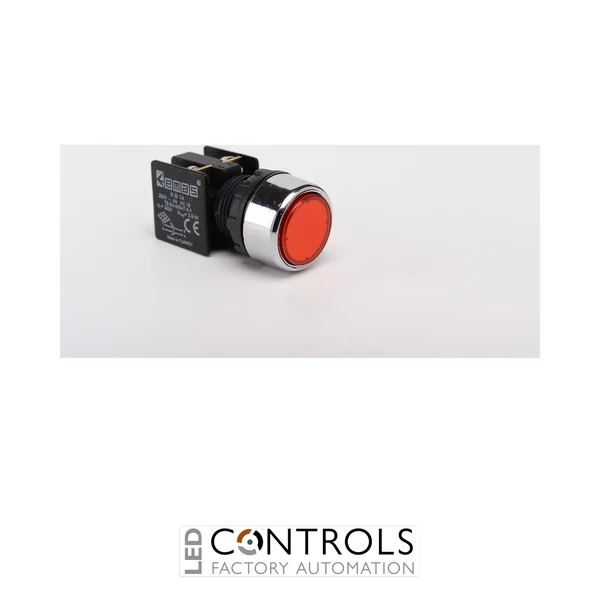 EMAS KB14DK EMAS KB FLUSH PUSH BUTTON DOUBLE CIRCUIT RED 22MM IP40