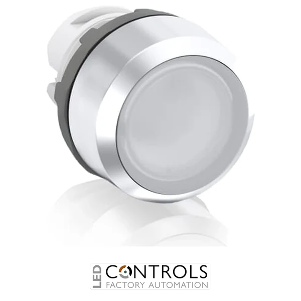 abb momentary clear illuminated flush push button 22mm mp1-31c