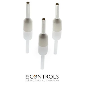 CEF7512G-C Partex single insulated cord end ferrule, 0.75mm², 12mm barrel, White, pack of 100