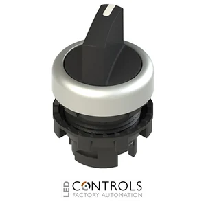 E2 1SE12AVQ19AB Pizzato Short handle selector, 2 positions black with marking