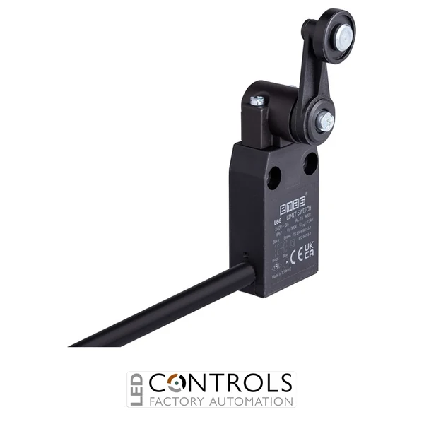 EMAS L66K13MEP121 EMAS L66 SERIES LIMIT SW.SNAP ACTION 1NC+1NO PLASTIC ROLLER IP67 2MT CABLE