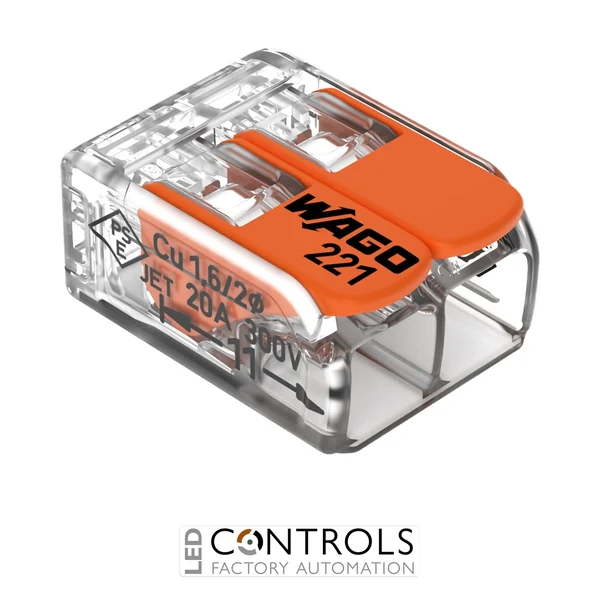 221-412 Wago Splicing connector with levers;for all conductor types;max. 4 mm²;transparent