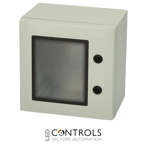 8120125N Fibox ARCA 303021W No MP Cabinet, Polycarbonate Grey cover, Swinghandle, hinges on the long side