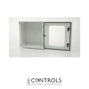BRES-44P-3L-DC Safybox GRP Electrical Enclosure IP66 3 position lock with a Glazed Door 400Hx400Wx200D