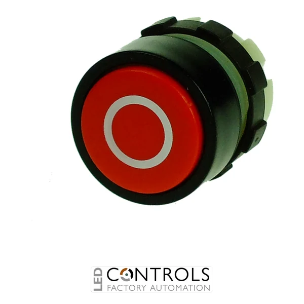 BS3DRED-0 IMO Pushbutton Spring Return Red With White 0 Print, Black