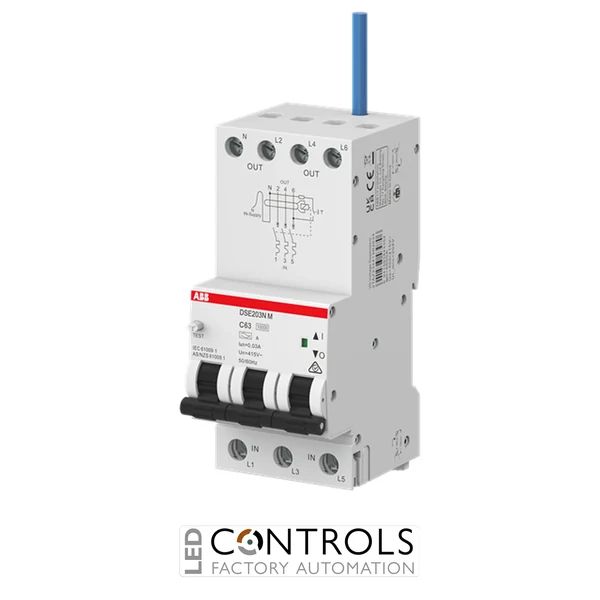 ABB DSE203NMC6A10 3+N 10kA RCBO C6 10mA 2TAZ234414R1064