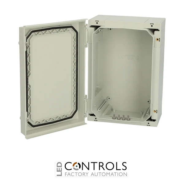 4810000 Fibox NEO PC 322215 G Hinged polycarbonate enclosure with grey cover -