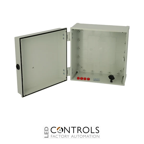 8113342 Fibox CAB PC 303018 G3B Cabinet, Polycarbonate, Grey door Lock on the long side
