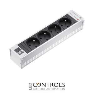 DK7856.120 Rittal Plus socket module CEE 7/5 (type E) 4-way black non-switchable