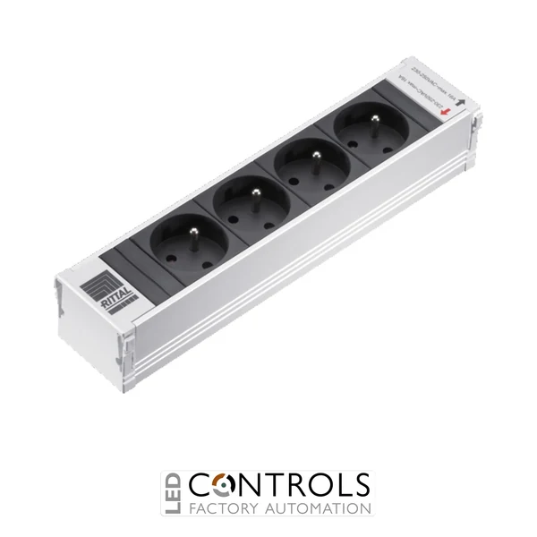 DK7856.120 Rittal Plus socket module CEE 7/5 (type E) 4-way black non-switchable