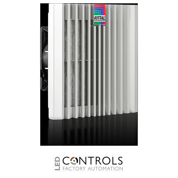 SK3239.710 Rittal SK Blue E+ Fan-And-Filter Unit, 110/125 MÂ³/H, 115 V, 1~, 50Â Hz/60Â Hz, WxHxD 204 X 204 X 105 mm, Ral 7035