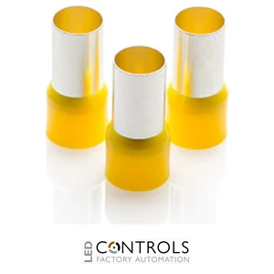 CEF70021F-C Partex single insulated cord end ferrule, 70mm², 21mm barrel, Yellow, pack of 100