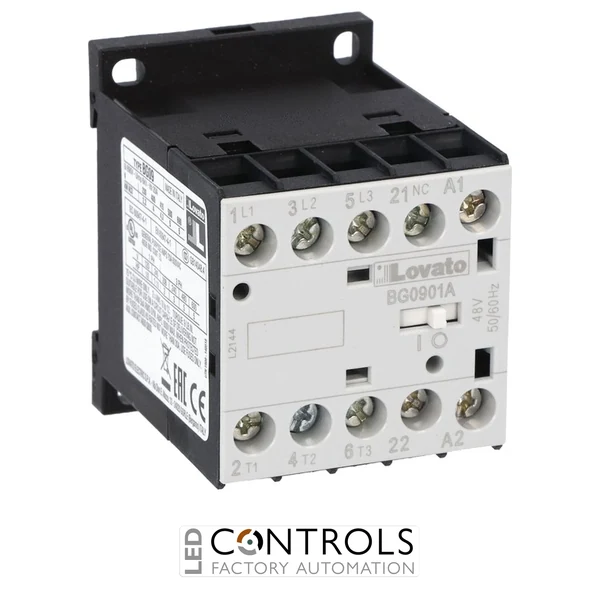 11BG0901A110 Lovato contactor 3 pole AC3:9A 4kw 110vac coil 1nc aux