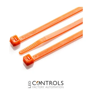 HFC300-ORA Partex non-releasable nylon cable tie, 300mm x 4.8mm, Orange, pack 100