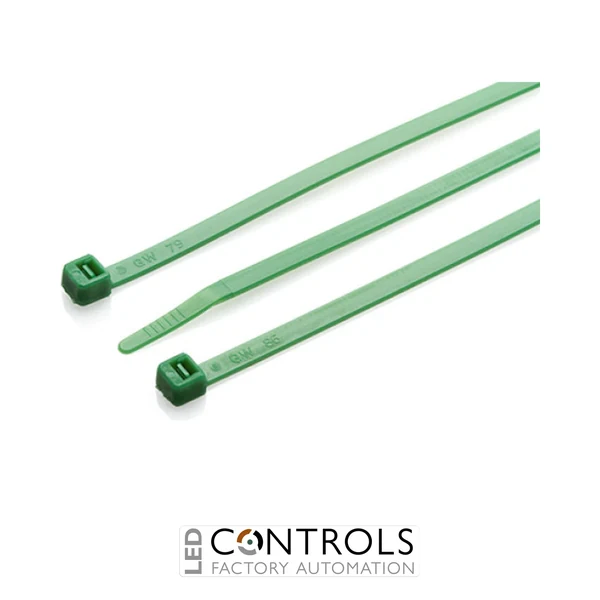 HFC300-GRN Partex non-releasable nylon cable tie, 300mm x 4.8mm, Green, pack 100