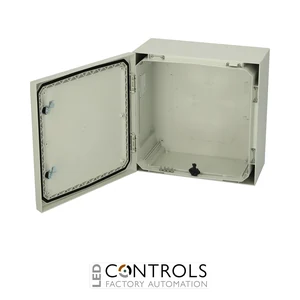 8120009 Fibox ARCA 404021 Cabinet, Polycarbonate Grey cover, 2-point locking, hinges on the long side