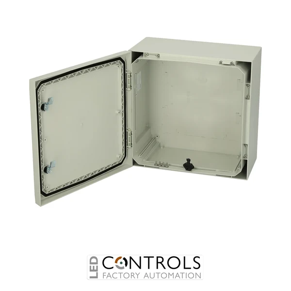 8120009 Fibox ARCA 404021 Cabinet, Polycarbonate Grey cover, 2-point locking, hinges on the long side