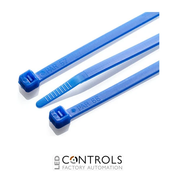 HFC300-BLU Partex non-releasable nylon cable tie, 300mm x 4.8mm, Blue, pack 100